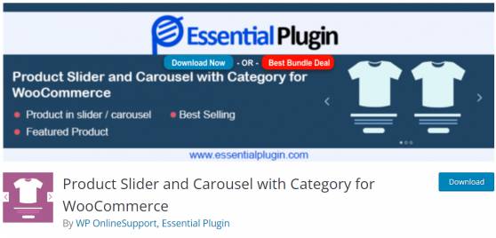 Product slider and carousel with category for woocommerce